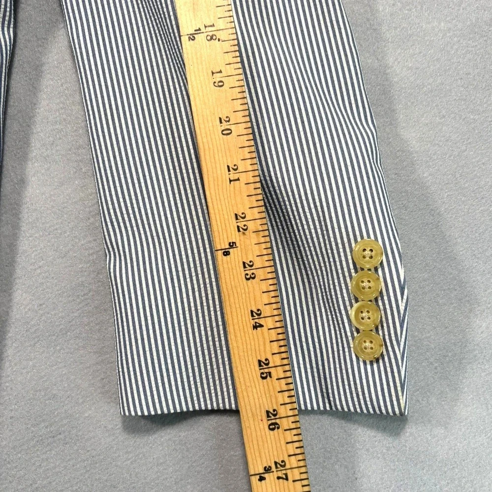 Lauren Ralph Lauren Blue‎ White Striped Seersucker Blazer Sport Coat 48L Coastal